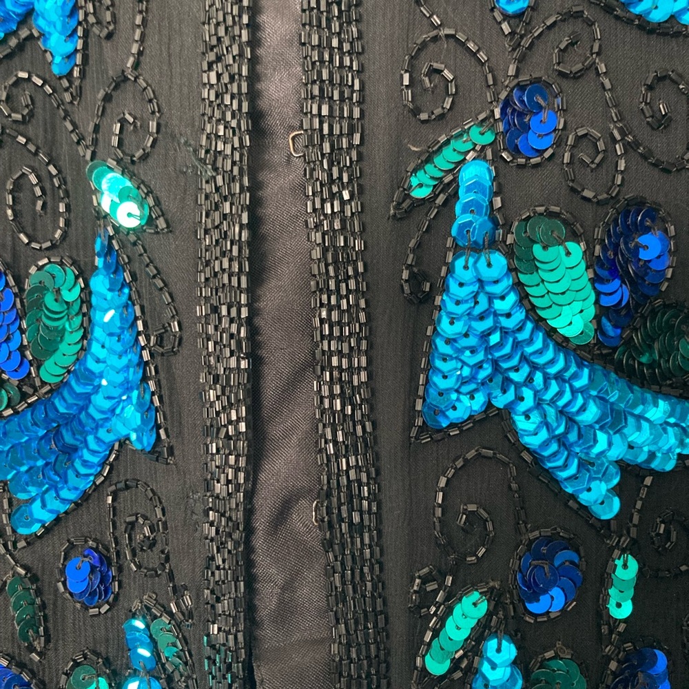 Lawrence Kazan Beaded 100% Silk Jacket - Picture 5 of 6